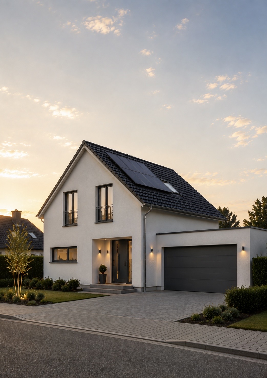 Modernes Haus mit Solaranlage